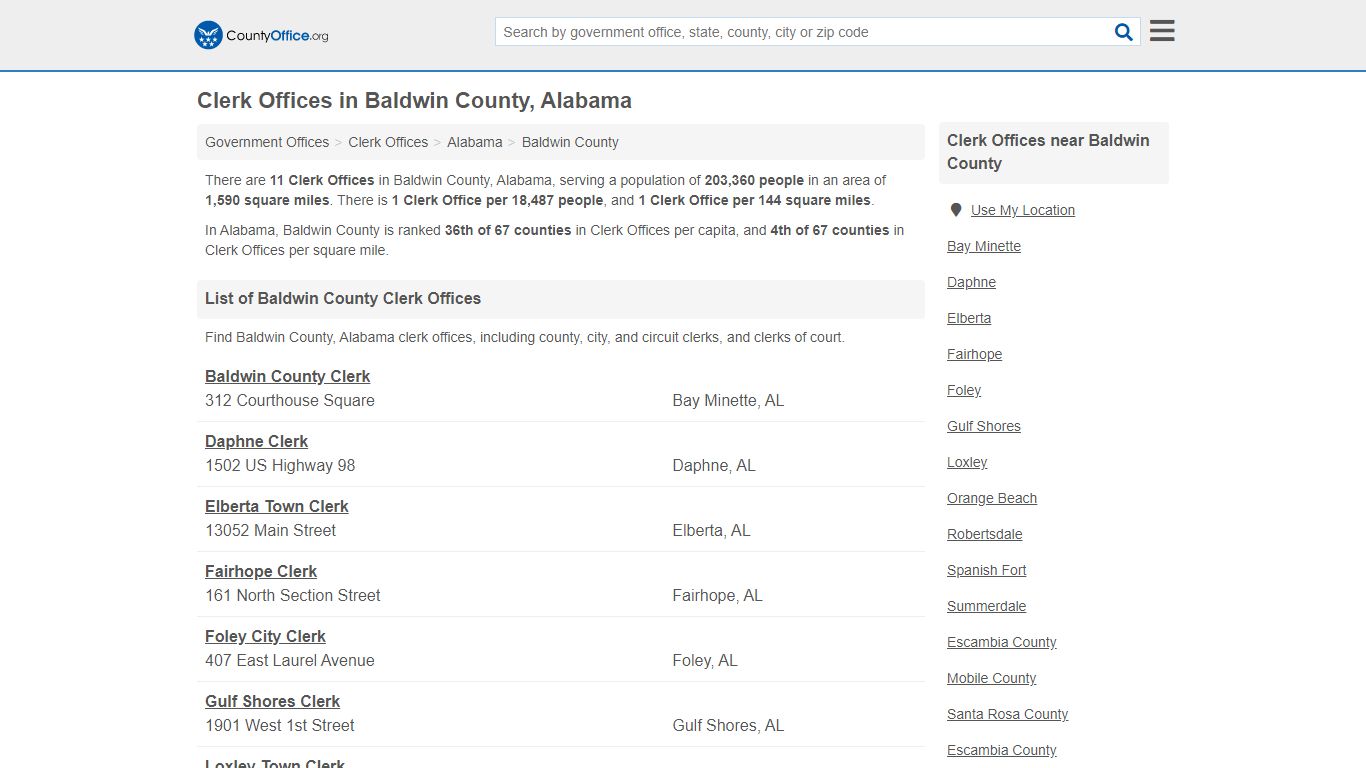 Clerk Offices - Baldwin County, AL (County & Court Records)
